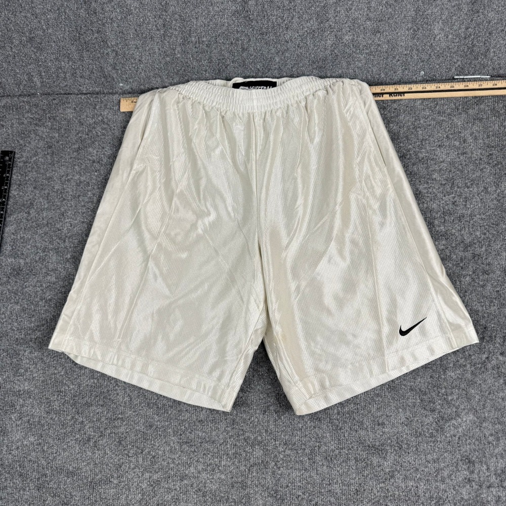 Nike Basketball Shorts Mens Size XL White Mesh Athletic Swoosh Stained Casual
